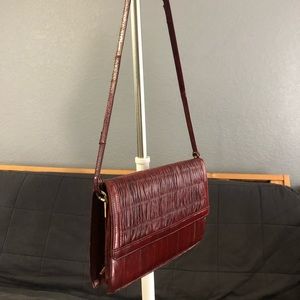 Vintage Ruby Red Eel Skin Leather Purse